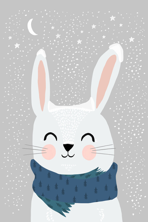 Treechild Plakát, Obraz - Snow Bunny, Treechild, 26.7 × 40 cm