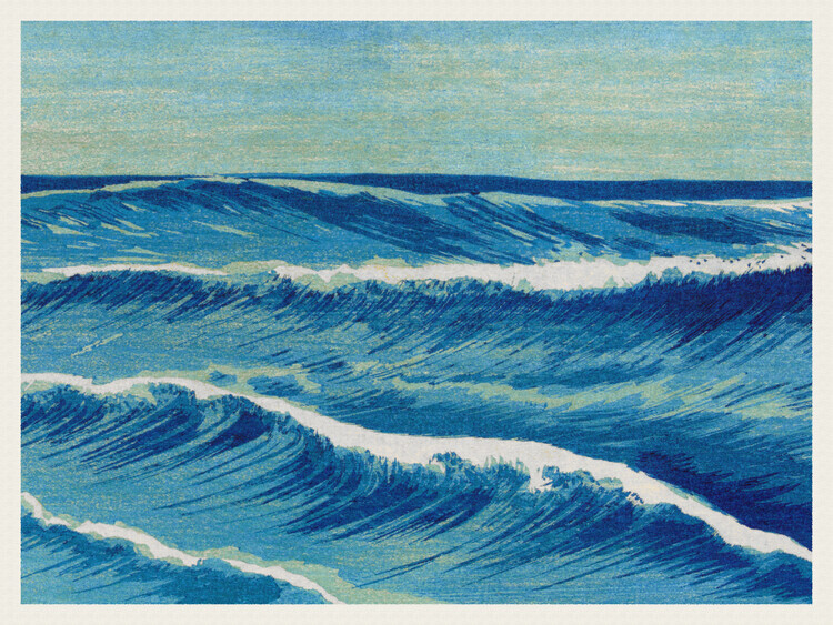 Europosters Plakát, Obraz - Great Ocean Wave No.5 - Uehara Konen, 40 × 30 cm