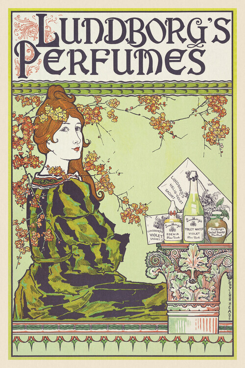 Louis Rhead Plakát, Obraz - Lundborg's Perfumes, Louis Rhead, 26.7 × 40 cm