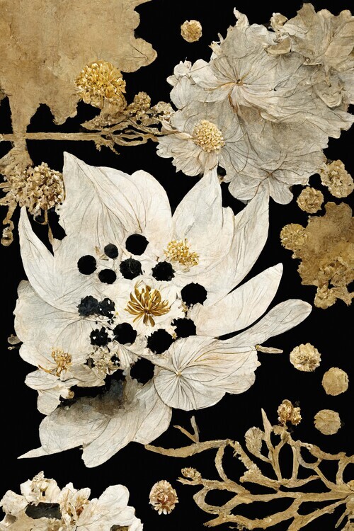 Treechild Plakát, Obraz - Beige Dry Flowers, Treechild, 26.7 × 40 cm