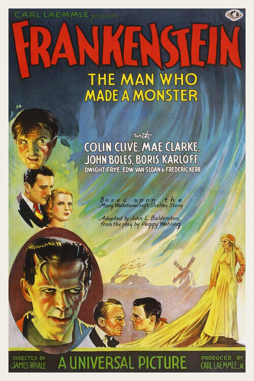 Europosters Plakát, Obraz - Frankenstein / Boris Karloff, 26.7 × 40 cm