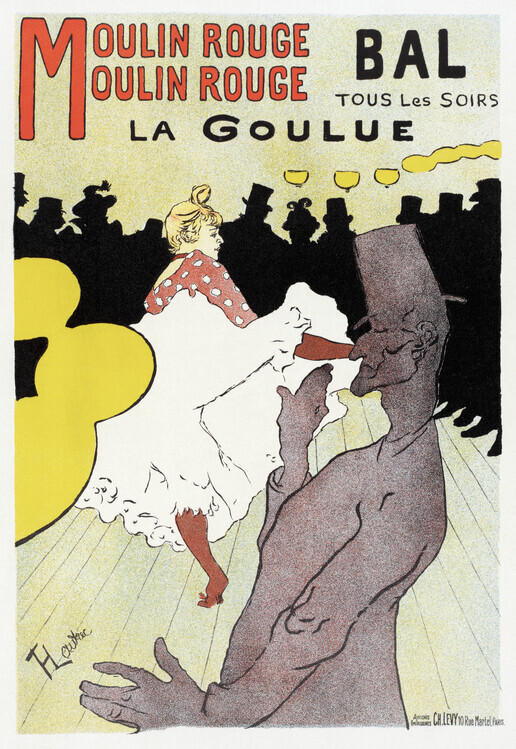 Henri de Toulouse-Lautrec Plakát, Obraz - Poster advertising 'La Goulue' at the Moulin Rouge, 1893, Henri de Toulouse-Lautrec, 26.7 × 40 cm