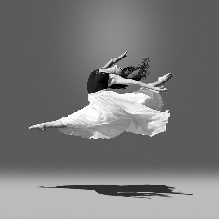 Bill Wang Plakát, Obraz - Jumping in air, Bill Wang, 40 × 40 cm