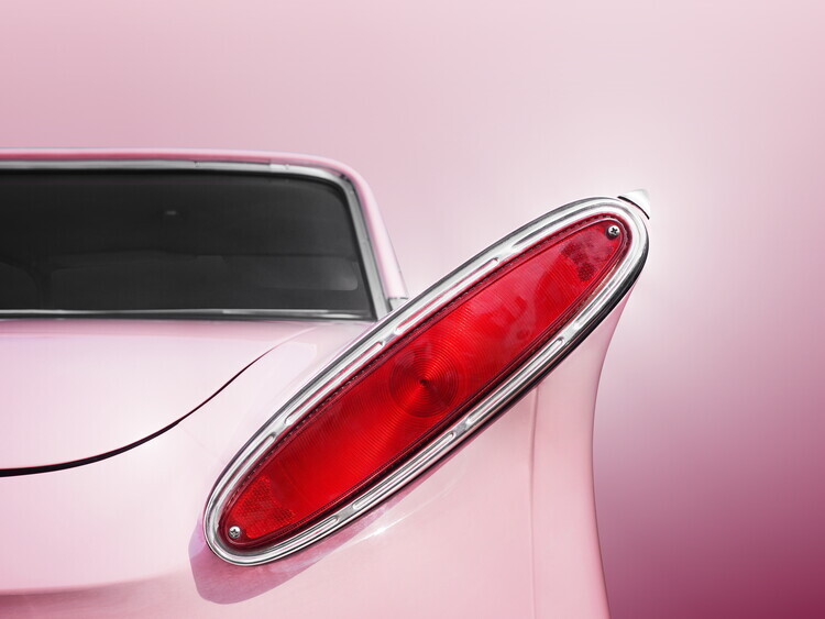 Beate Gube Plakát, Obraz - US classic car 1961 Comet tail fin abstract, Beate Gube, 40 × 30 cm