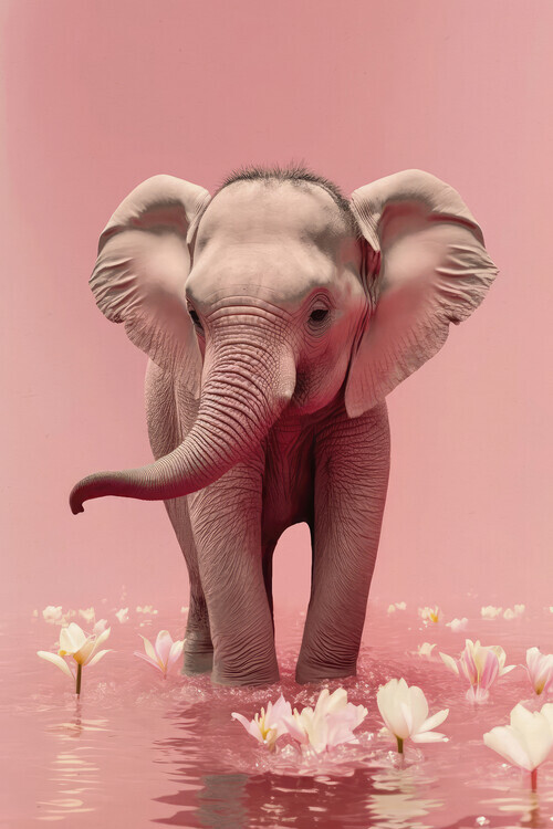 Treechild Plakát, Obraz - Young Elephant, Treechild, 26.7 × 40 cm