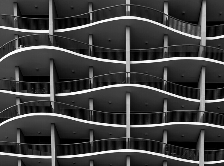 Ahmad Kaddourah Plakát, Obraz - Balconies, Ahmad Kaddourah, 40 × 30 cm
