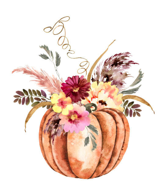 Tatiana Dubinich Plakát, Obraz - Watercolor fall illustration, Tatiana Dubinich, 35.7 × 40 cm