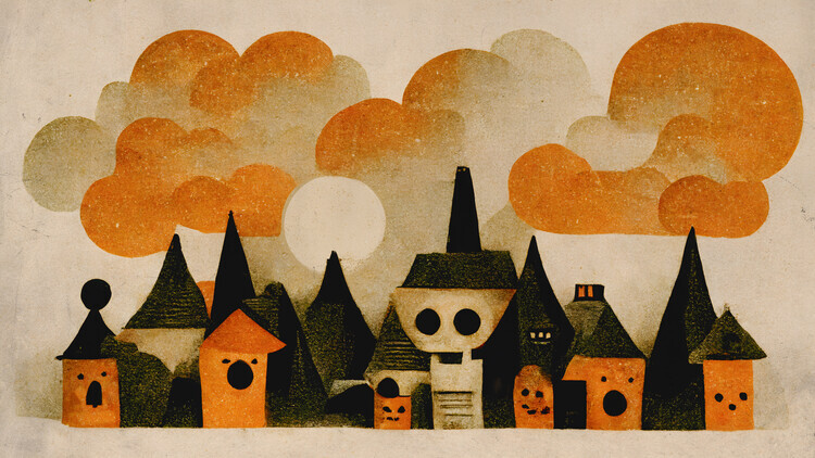 Treechild Plakát, Obraz - Spooky Wooky Village, Treechild, 40 × 22.2 cm