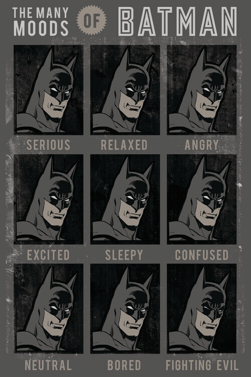 Europosters Plakát, Obraz - The Many Moods of Batman, 26.7 × 40 cm