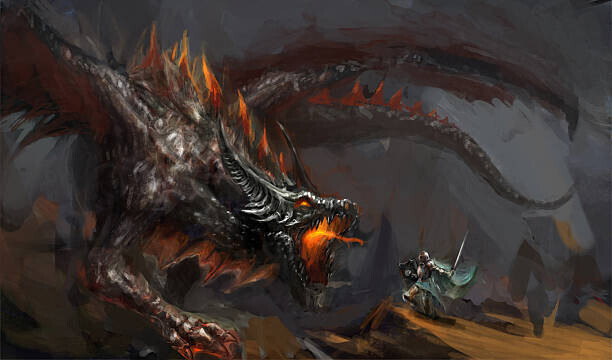fotokostic Plakát, Obraz - dragon hunt, fotokostic, 40 × 22.2 cm