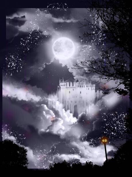 NORIMA Plakát, Obraz - fantasy background monochrome illustration of an, NORIMA, 30 × 40 cm