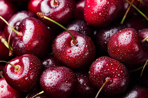 Anna Pustynnikova Plakát, Obraz - Fresh ripe black cherries background Top, Anna Pustynnikova, 40 × 26.7 cm