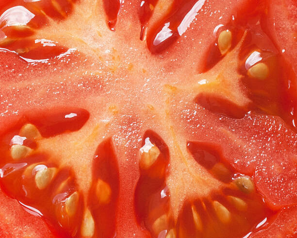 JamesPearsell Plakát, Obraz - tomato slice full frame macro, JamesPearsell, 40 × 30 cm