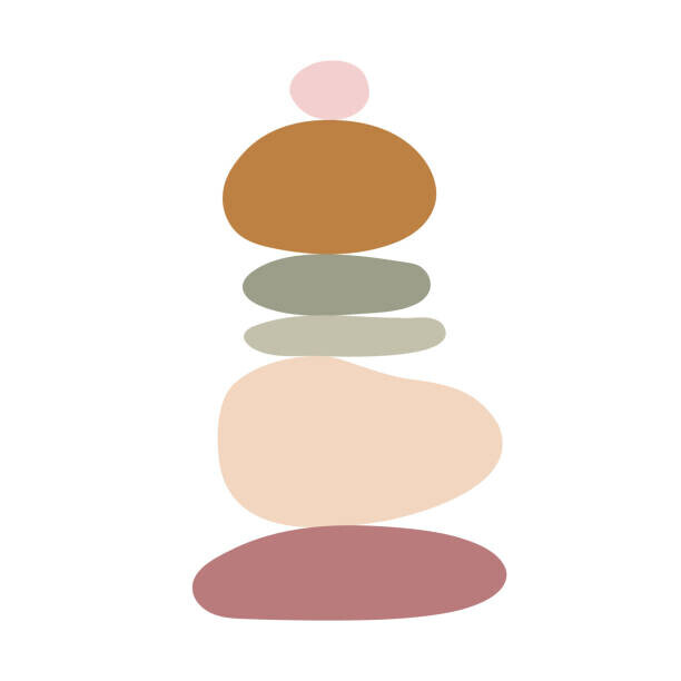 Olena Varavina Plakát, Obraz - Zen stones simple abstract vector illustration, Olena Varavina, 40 × 40 cm