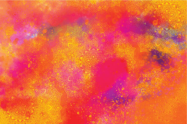 VladSt Plakát, Obraz - Holi Festival Burst of Colors Mandala, VladSt, 40 × 26.7 cm