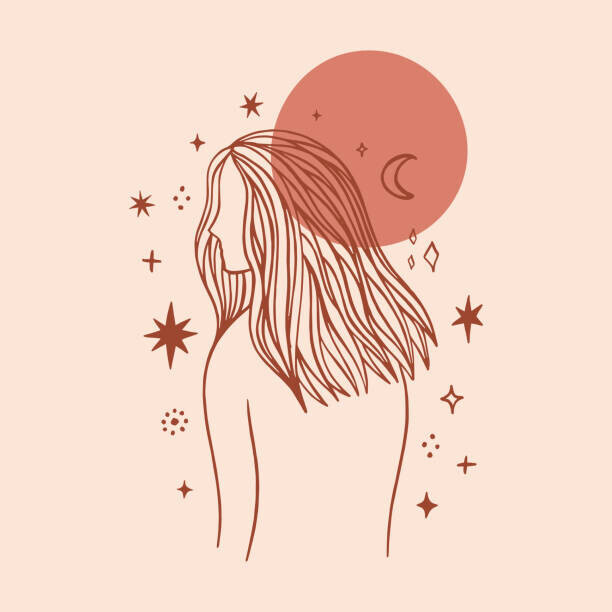 Anna Konstantinova Plakát, Obraz - Boho sacred magic meditating woman vector, Anna Konstantinova, 40 × 40 cm