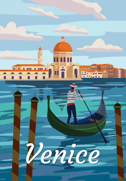 VectorUp Plakát, Obraz - Venice Italia Poster retro style. Grand, VectorUp, 26.7 × 40 cm