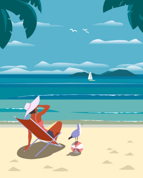 Svetlana Aganina Plakát, Obraz - Summer seaside holidays relax, Svetlana Aganina, 30 × 40 cm