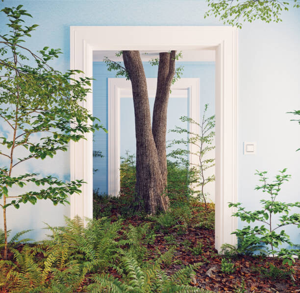 vicnt Plakát, Obraz - deep forest floor in the room interior., vicnt, 40 × 40 cm