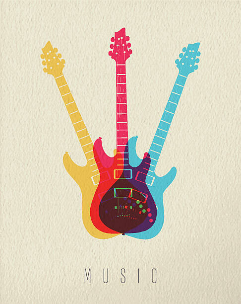 cienpies Plakát, Obraz - Music concept icon electric guitar color design, cienpies, 30 × 40 cm