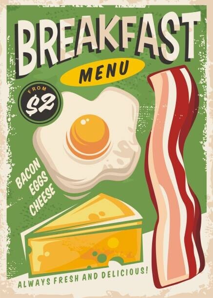 lukeruk Plakát, Obraz - Breakfast menu promo ad design, lukeruk, 30 × 40 cm