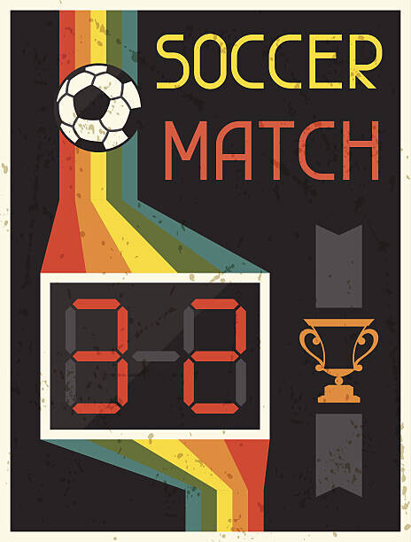 incomible Plakát, Obraz - Soccer Match. Retro poster in flat design style., incomible, 30 × 40 cm