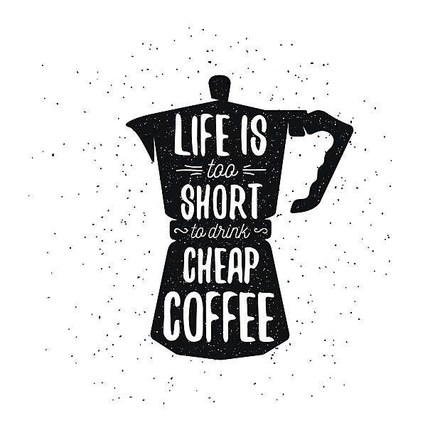 Del_Mar Plakát, Obraz - Hand drawn typography coffee poster., Del_Mar, 40 × 40 cm