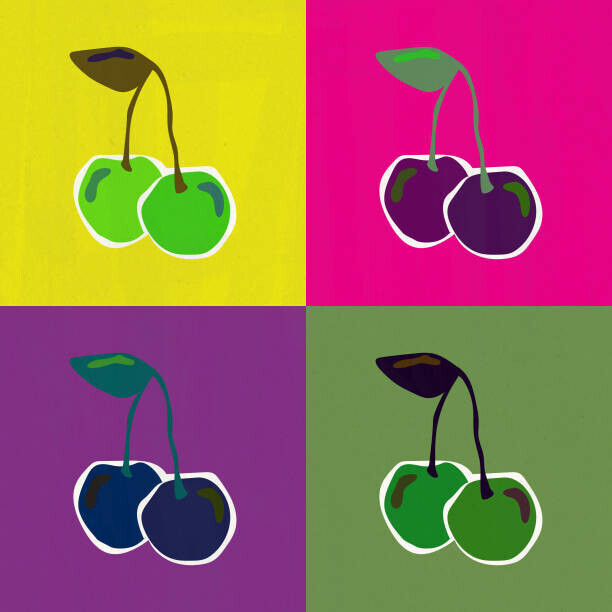 LucidSurf Plakát, Obraz - Pop Art Cherry Vector, LucidSurf, 40 × 40 cm