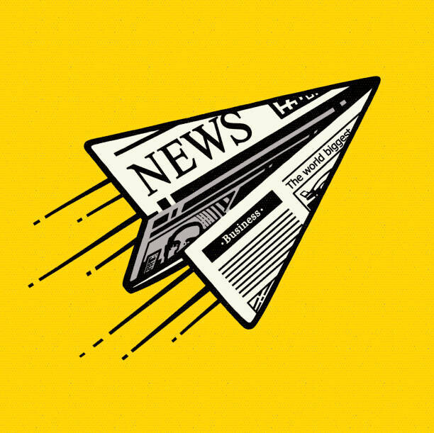 Man_Half-tube Plakát, Obraz - Extra News made from paper airplane, icon, Man_Half-tube, 40 × 40 cm