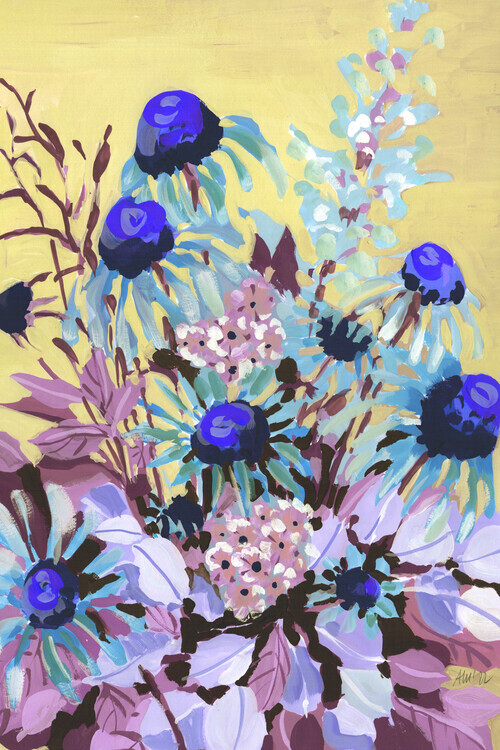 Ania Zwara Plakát, Obraz - Echinacea Cobalt Blue, Ania Zwara, 26.7 × 40 cm
