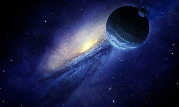Margarita Balashova Plakát, Obraz - planet Jupiter in a bright nebula, Margarita Balashova, 40 × 24 cm