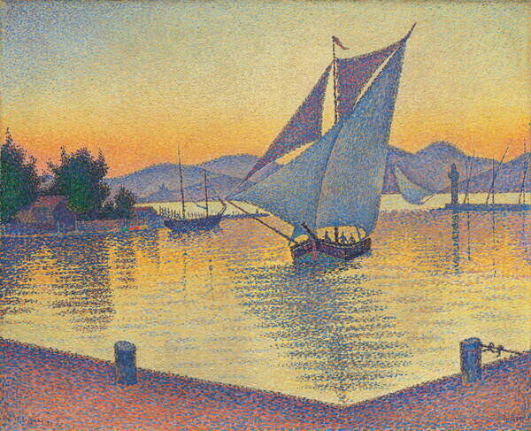 Signac, Paul Plakát, Obraz - Le Port au soleil couchant, Opus 236 (Saint-Tropez), 1892, Signac, Paul, 40 × 30 cm