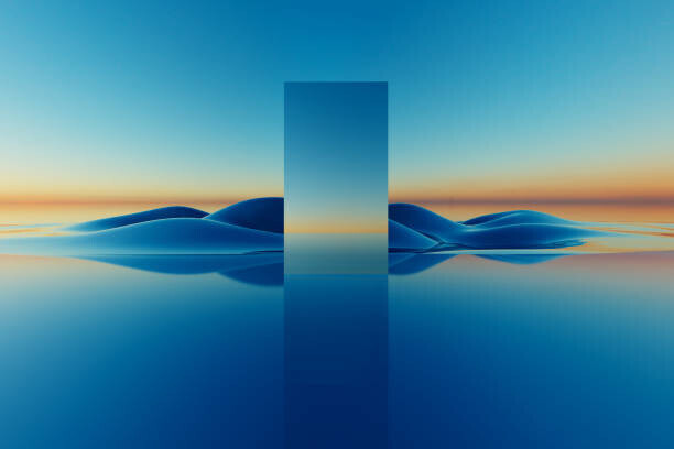 Yaroslav Kushta Plakát, Obraz - Glass mirror square monolith 5g CGI, Yaroslav Kushta, 40 × 26.7 cm