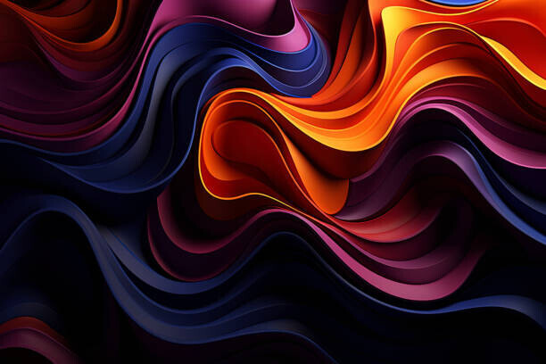 zhengshun tang Plakát, Obraz - Abstract 3d wave stripe pattern background, zhengshun tang, 40 × 26.7 cm