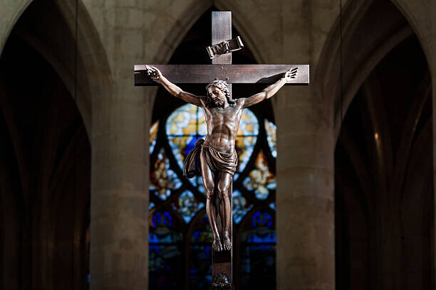 Nico De Pasquale Photography Plakát, Obraz - Statue of Jesus Christ on cross, Nico De Pasquale Photography, 40 × 26.7 cm