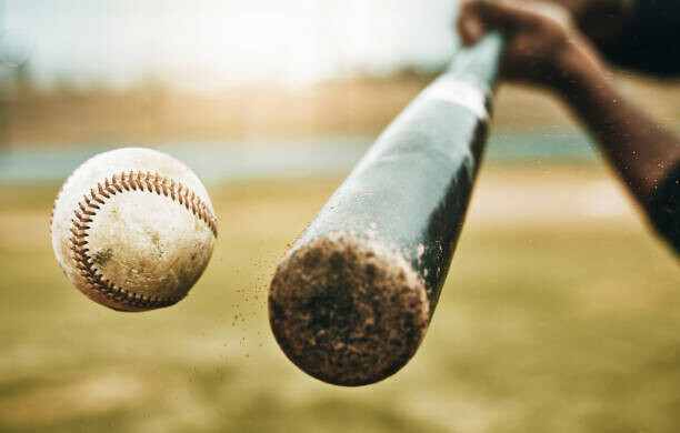 PeopleImages Plakát, Obraz - Baseball hit, sports and athlete on, PeopleImages, 40 × 26.7 cm