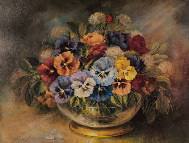 JonGorr Plakát, Obraz - Original Oil Painting Of Colorful Flower, JonGorr, 40 × 30 cm