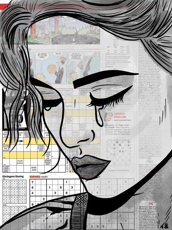 Tomas Harstedt Plakát, Obraz - Paper Girl, Tomas Harstedt, 30 × 40 cm