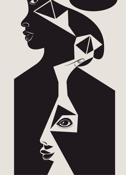 GetFlashFiles Plakát, Obraz - A geometry portrait of a woman, GetFlashFiles, 30 × 40 cm
