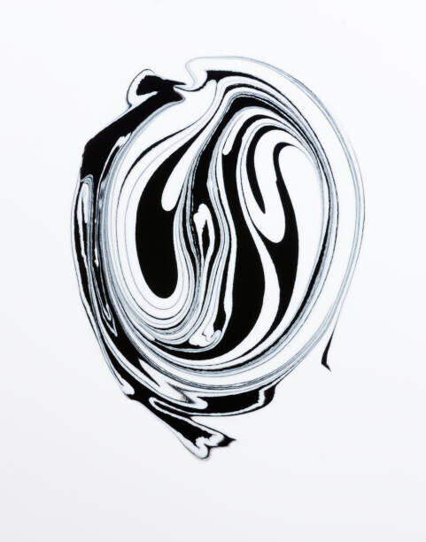 lior2 Plakát, Obraz - Mix of a white and black paint, closeup., lior2, 30 × 40 cm