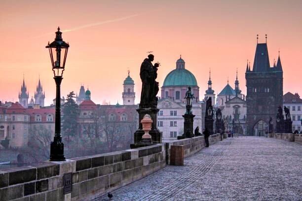 Hans-Peter Merten Plakát, Obraz - Charles Bridge in the morning, Prague,, Hans-Peter Merten, 40 × 26.7 cm