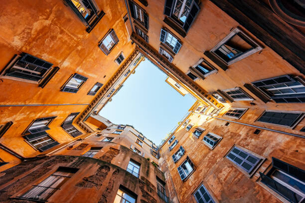 Alexander Spatari Plakát, Obraz - Low wide angle view of residential, Alexander Spatari, 40 × 26.7 cm