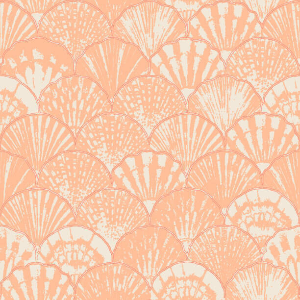 Olga_Z Plakát, Obraz - Watercolor sea shell seamless pattern. Hand, Olga_Z, 40 × 40 cm