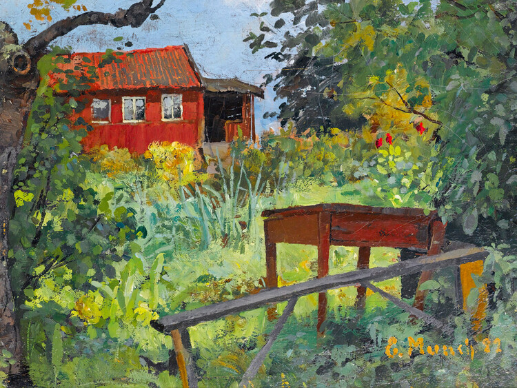 Edvard Munch Plakát, Obraz - Garden with Red House, Edvard Munch, 40 × 30 cm