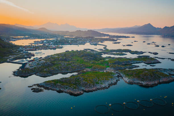 Jacob Kupferman Plakát, Obraz - Aerial View of the Lofoten Islands, Jacob Kupferman, 40 × 26.7 cm