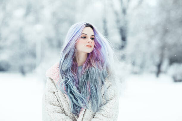 Jasmina007 Plakát, Obraz - Beautiful young woman with colorful dyed hair, Jasmina007, 40 × 26.7 cm