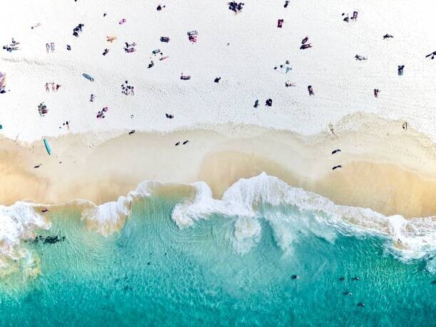 Felix Cesare Plakát, Obraz - An aerial beach shot of people, Felix Cesare, 40 × 30 cm
