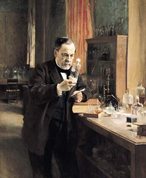 Edelfelt, Albert Gustaf Aristides Plakát, Obraz - Louis Pasteur in his Laboratory, 1885, Edelfelt, Albert Gustaf Aristides, 32.7 × 40 cm