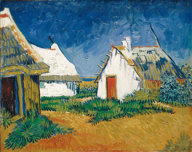 Vincent van Gogh Plakát, Obraz - Three white houses in Saintes-Maries, Vincent van Gogh, 40 × 30 cm