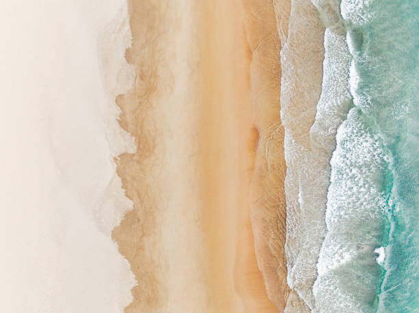 Abstract Aerial Art Plakát, Obraz - Idyllic beach scene photographed from a, Abstract Aerial Art, 40 × 30 cm